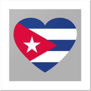 I Love Cuba // Heart-Shaped Cuban Flag Posters and Art